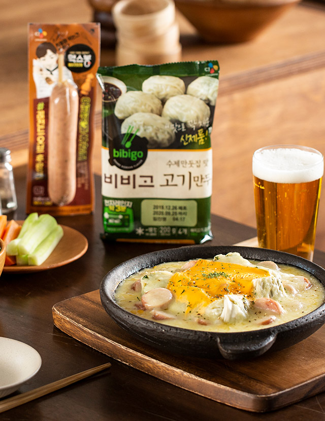 수제 만두 콘치즈